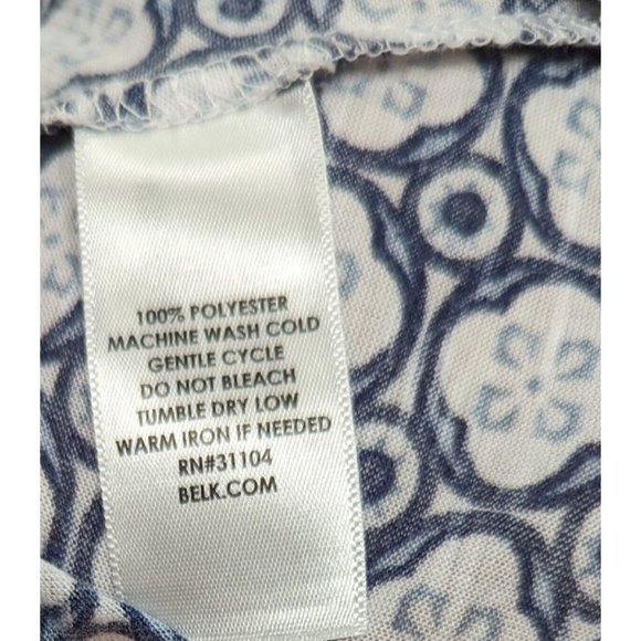 Kim Rogers Curvy Short Sleeve Knit Top Blouse Tunic Navy Size 1X Blue & White - Picture 6 of 6